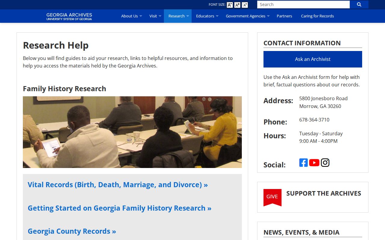 Cartersville public records research through Georgia Archives